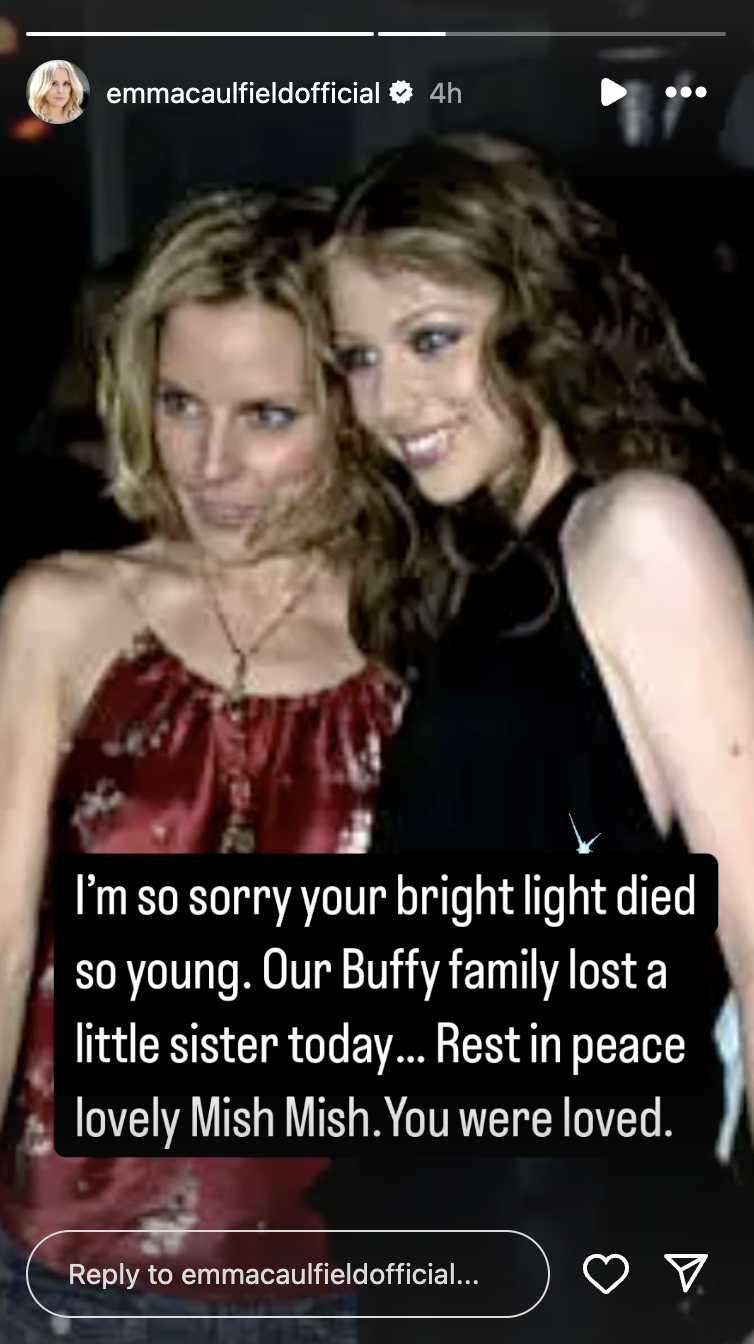 Emma Caulfield comparte un emotivo mensaje a Michelle Trachtenberg tras su muerte a los 39 años | Fuente :Instagram/emmacaulfieldofficial