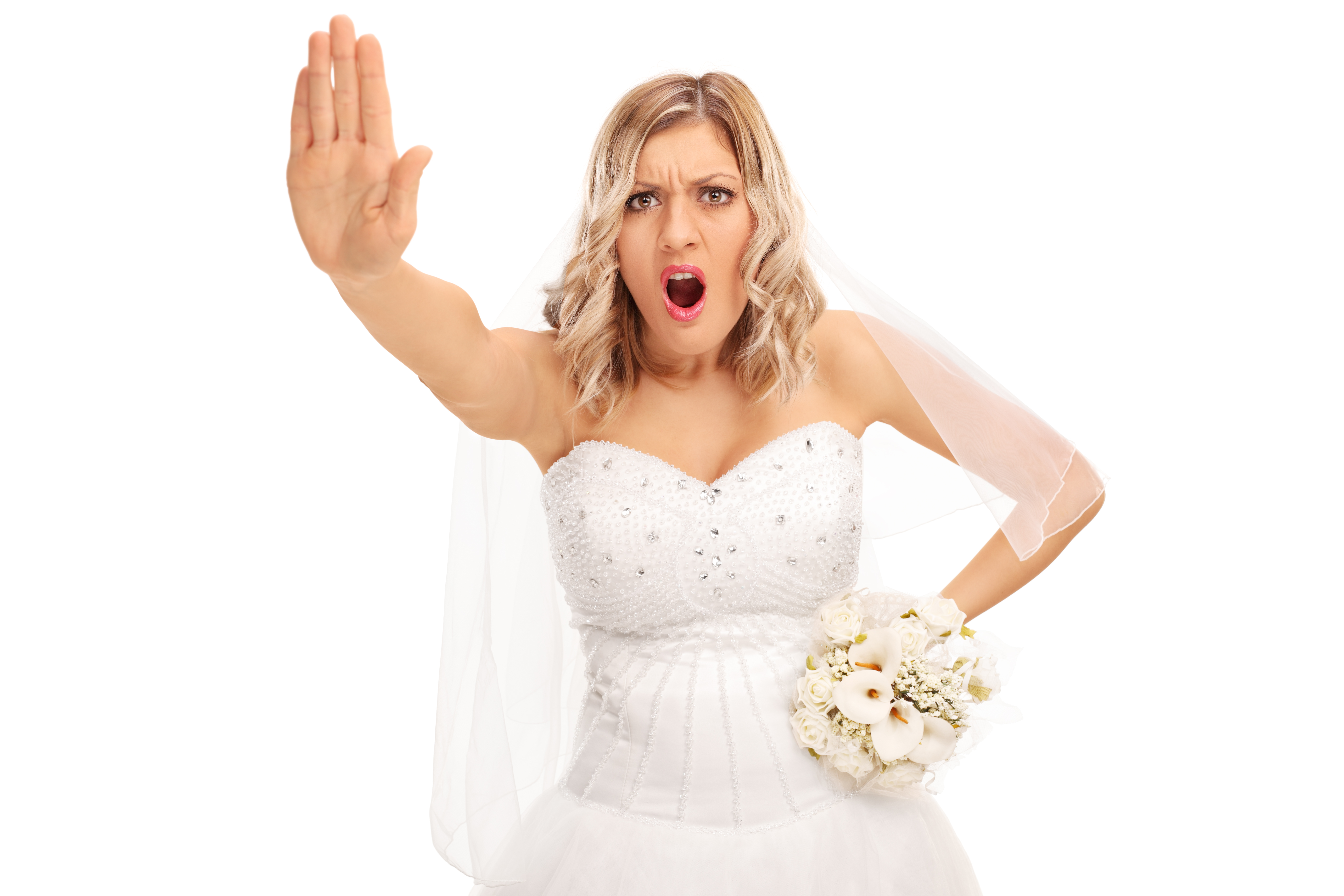 Una novia disgustada | Fuente: Shutterstock
