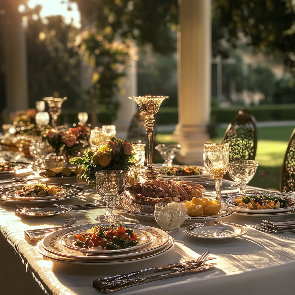 Una cena lujosa | Fuente: Midjourney