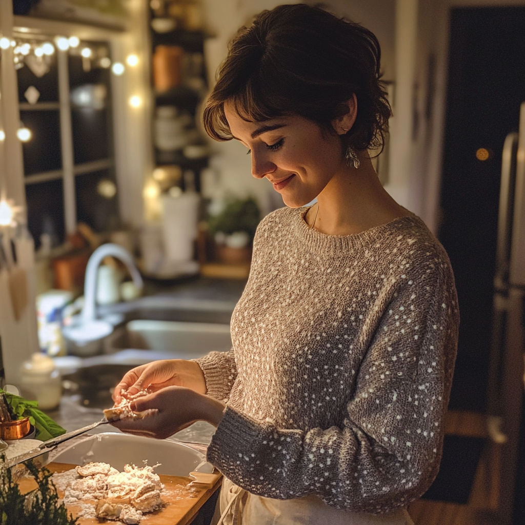 Una mujer en la cocina | Fuente: Midjourney