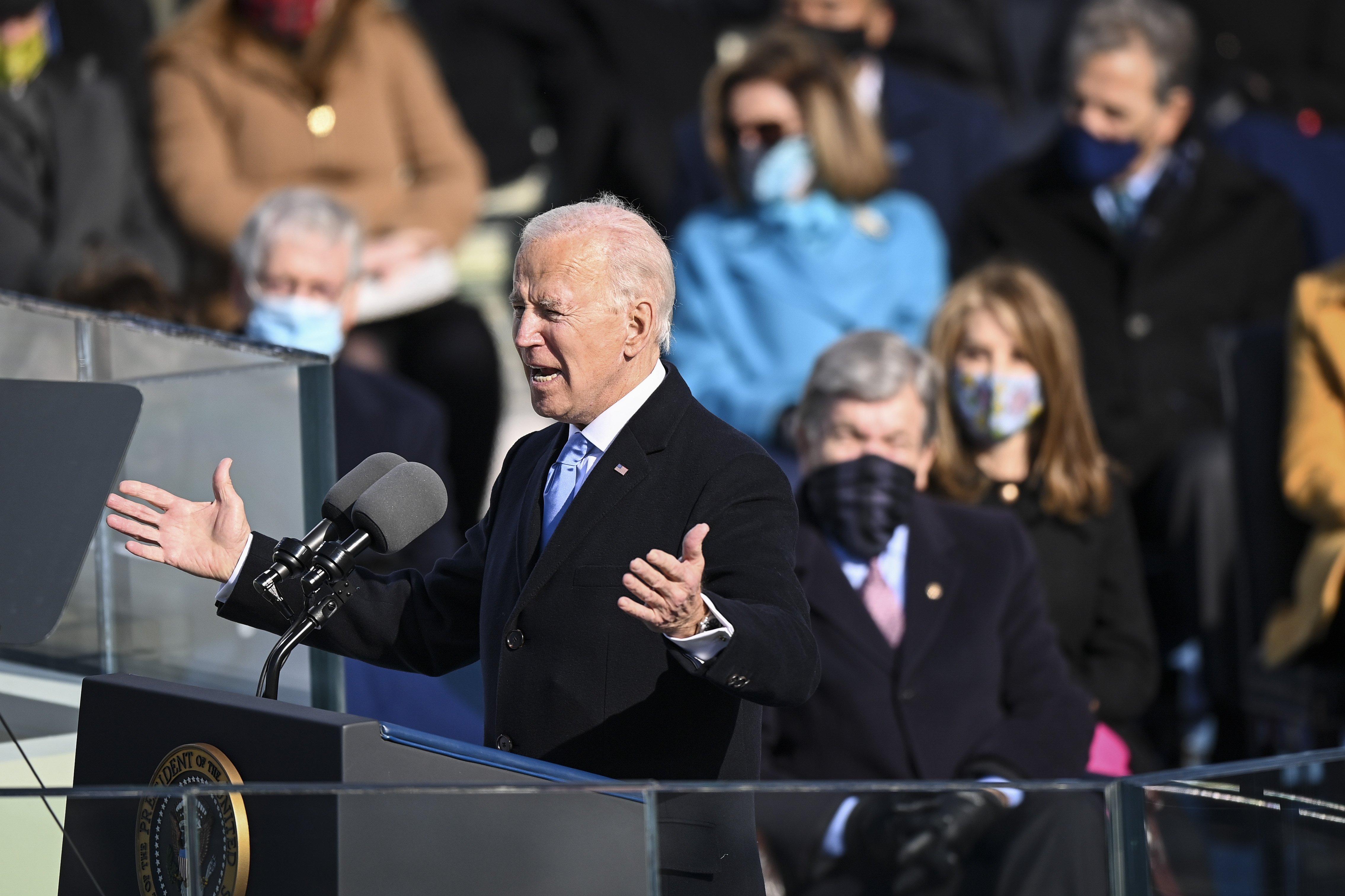 Joe Biden tras asumir el cargo de presidente número 46º de los Estados Unidos, el 20 de enero de 2021 en Washington, DC. | Foto: Getty Images