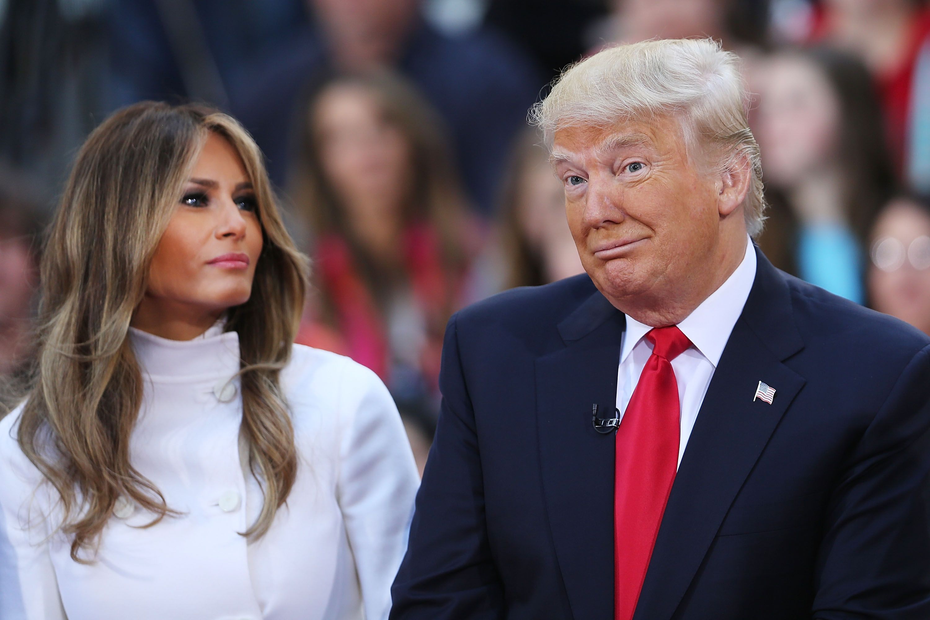 Donald Trump y su esposa Melania en ‘Today Show’, el 21 de abril de 2016 en Nueva York. | Foto: Getty Images