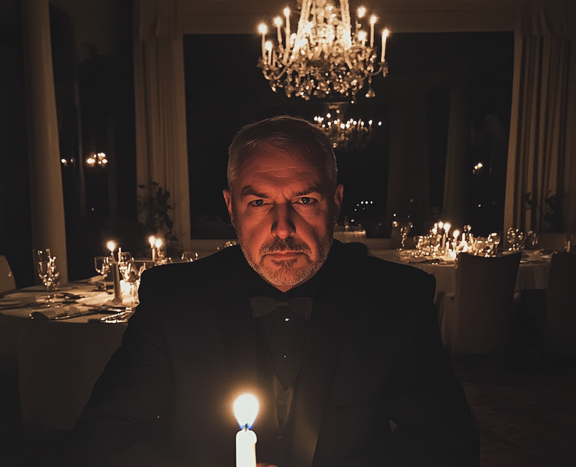 Un hombre mayor sentado en una mesa | Fuente: Midjourney