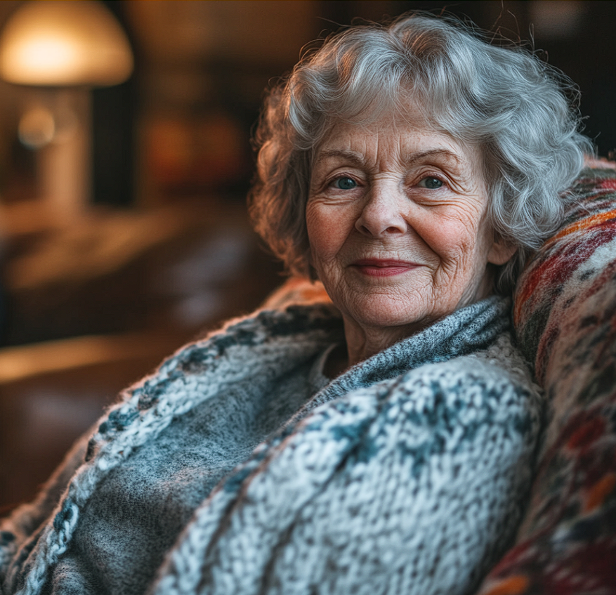 Una anciana sentada en un sillón | Fuente: Midjourney