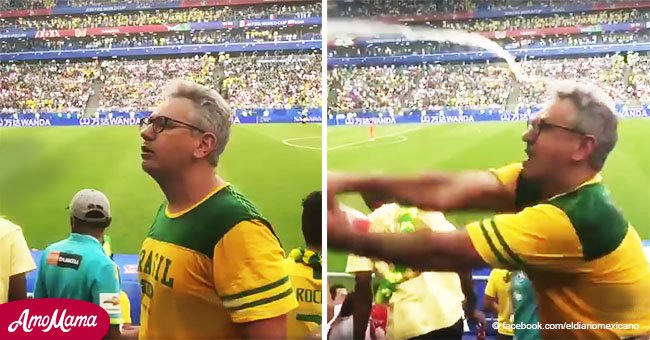 Fanáticos mexicanos y brasileños se tiran vasos de cerveza después del tenso partido de fútbol