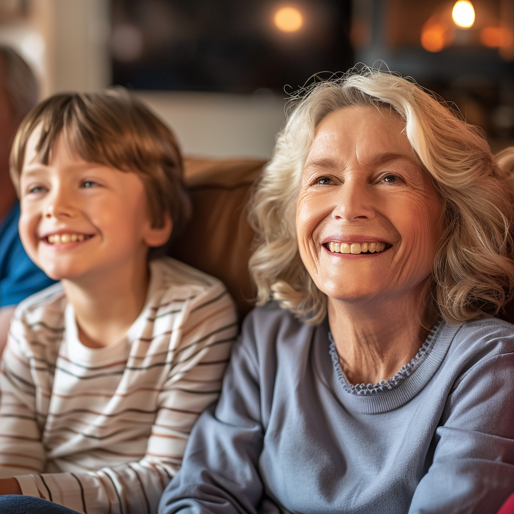 Una abuela feliz y su nieto | Fuente: Midjourney