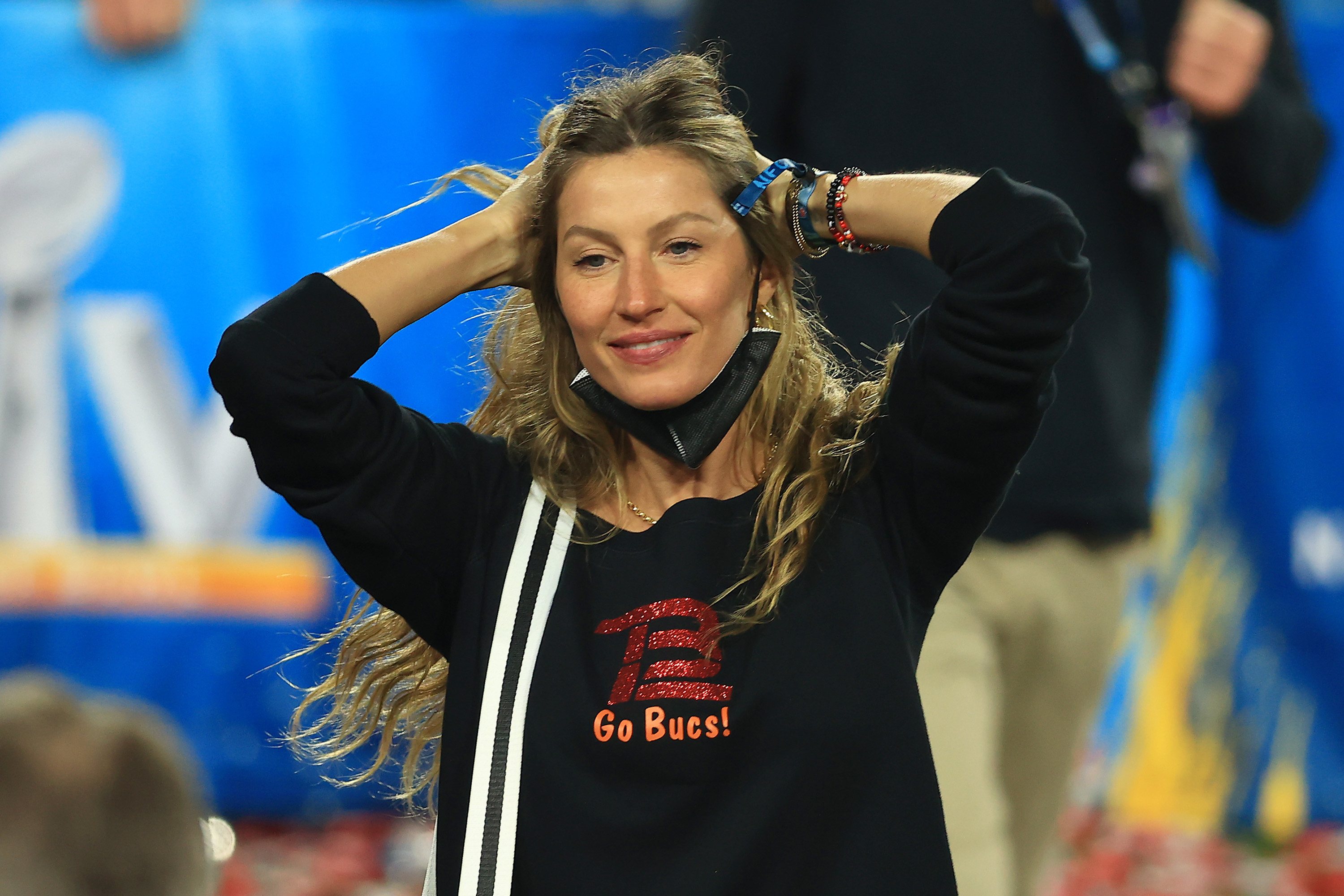 Gisele Bündchen en el estadio Raymond James de Tampa, Florida, el 7 de febrero de 2021 | Fuente: Getty Images