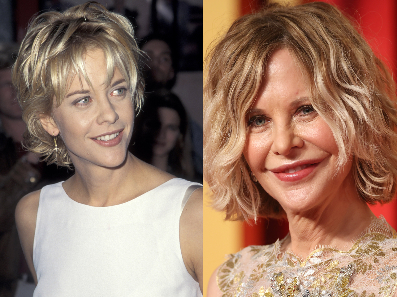 Meg Ryan en 1995 frente a en 2024 | Fuente: Getty Images