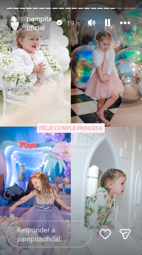 Dedicatorias a Anita por su cumpleaños. De las historias de Instagram de Pampita | Fuente: Instagram/pampitaoficial