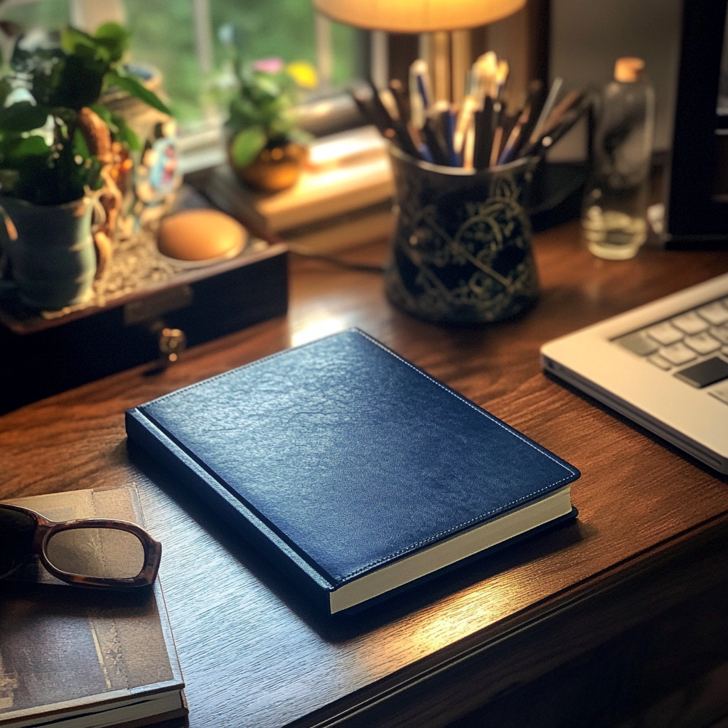 Un diario sobre una mesa | Fuente: Midjourney