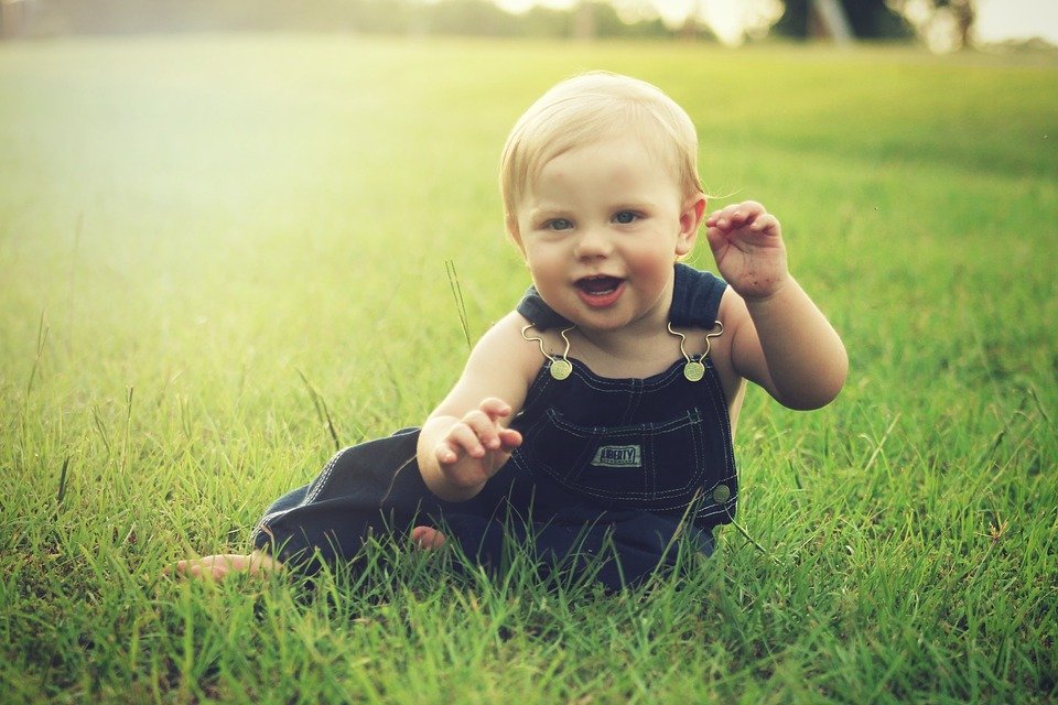 Bebé en el campo sonriente │Imagen tomada: Pixabay