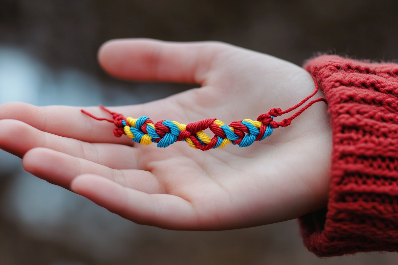 Una mujer con una pulsera de la amistad | Fuente: Midjourney