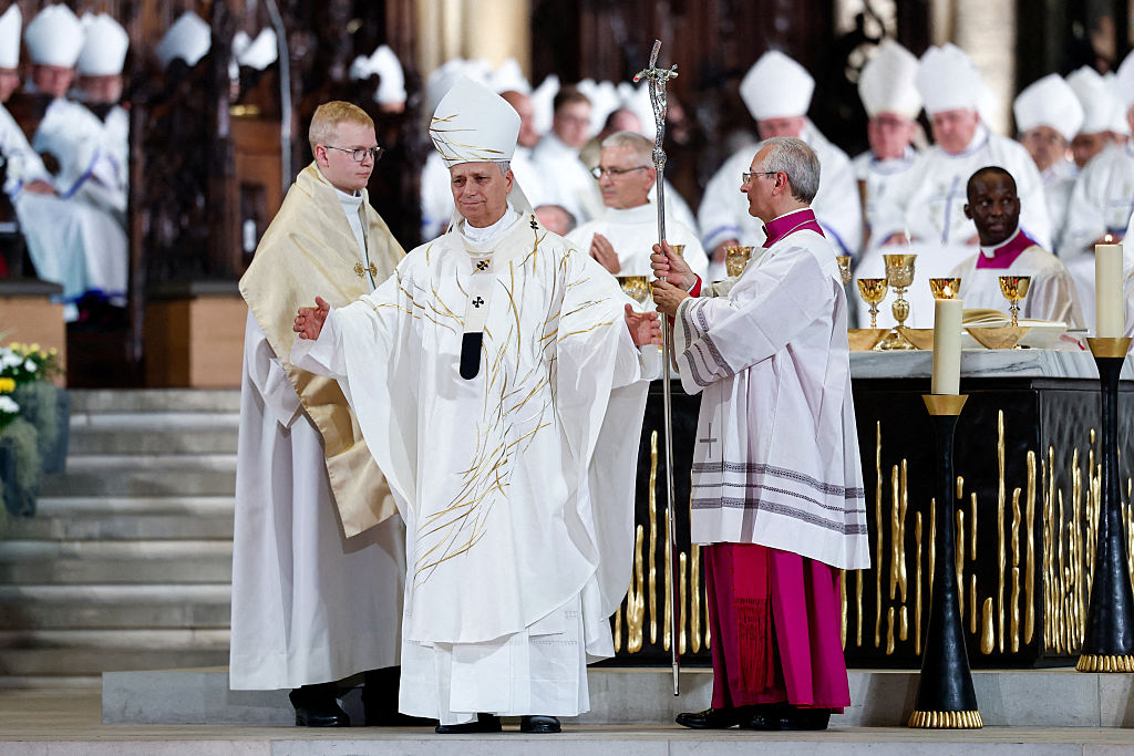 El papa León XIV celebra una misa en la catedral de Saint-Étienne de Metz, en Metz (noreste de Francia), el 28 de septiembre de 2026, en el último día de su visita a Francia. | Fuente: Getty Images