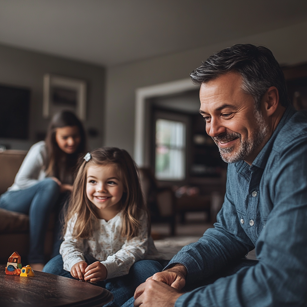 Padres jugando con su hija | Fuente: Midjourney