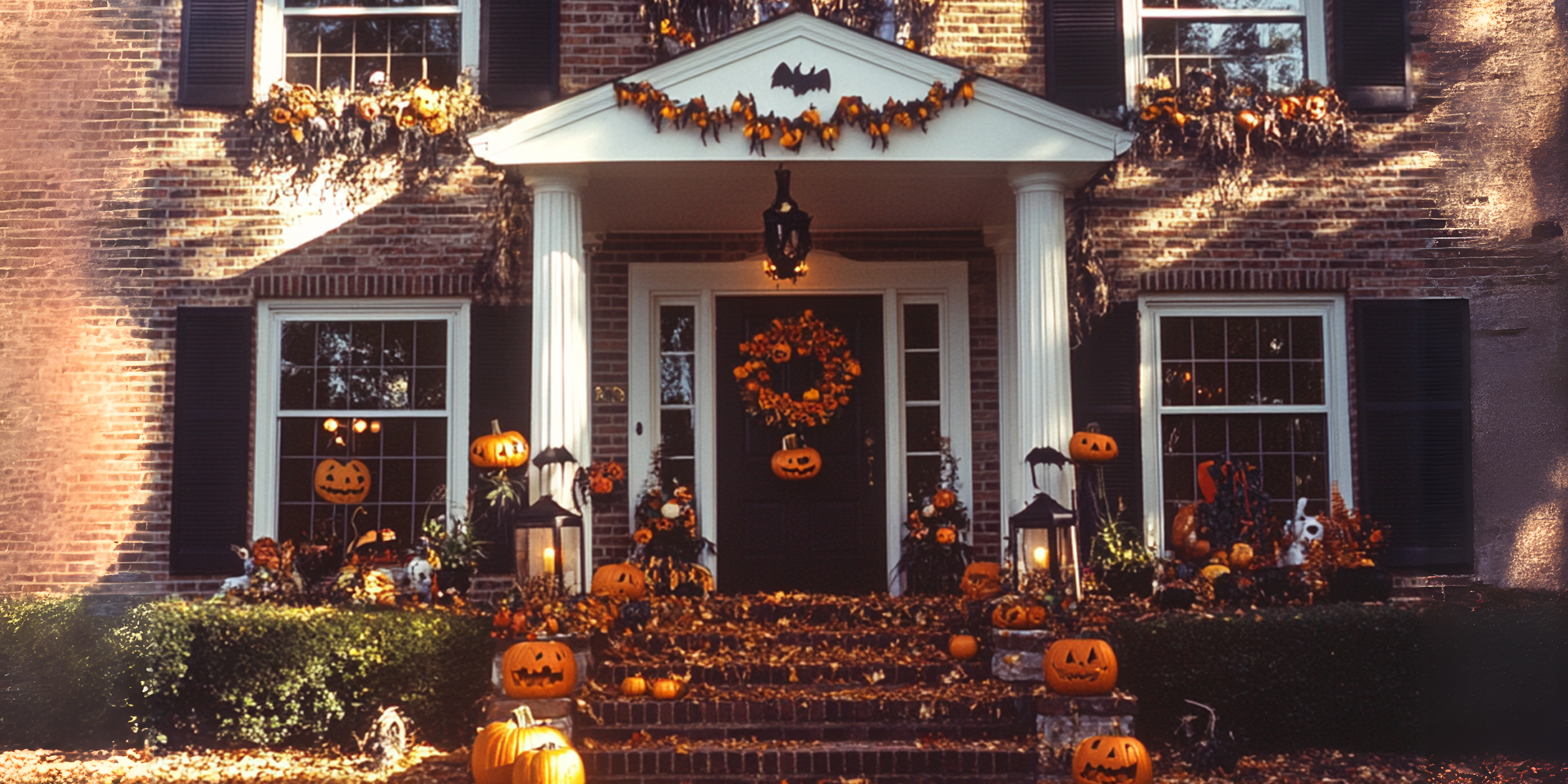 La casa decorada para Halloween | Fuente: Midjourney