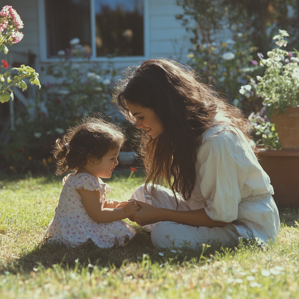 Una mujer jugando con su hija | Fuente: Midjourney