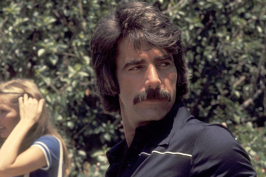 Sam Elliott en el "Torneo de tenis y crumpet" en la Mansión Playboy en Beverly Hills, California, el 21 de mayo de 1977. | Foto: Getty Images