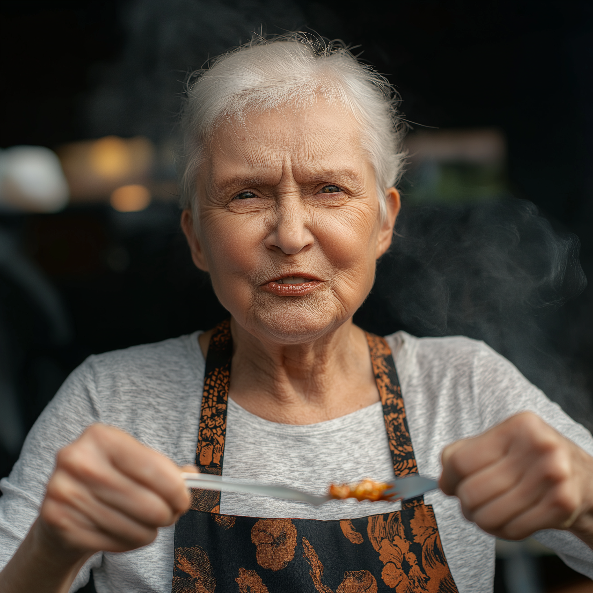 Una anciana sirviendo comida | Fuente: Midjourney