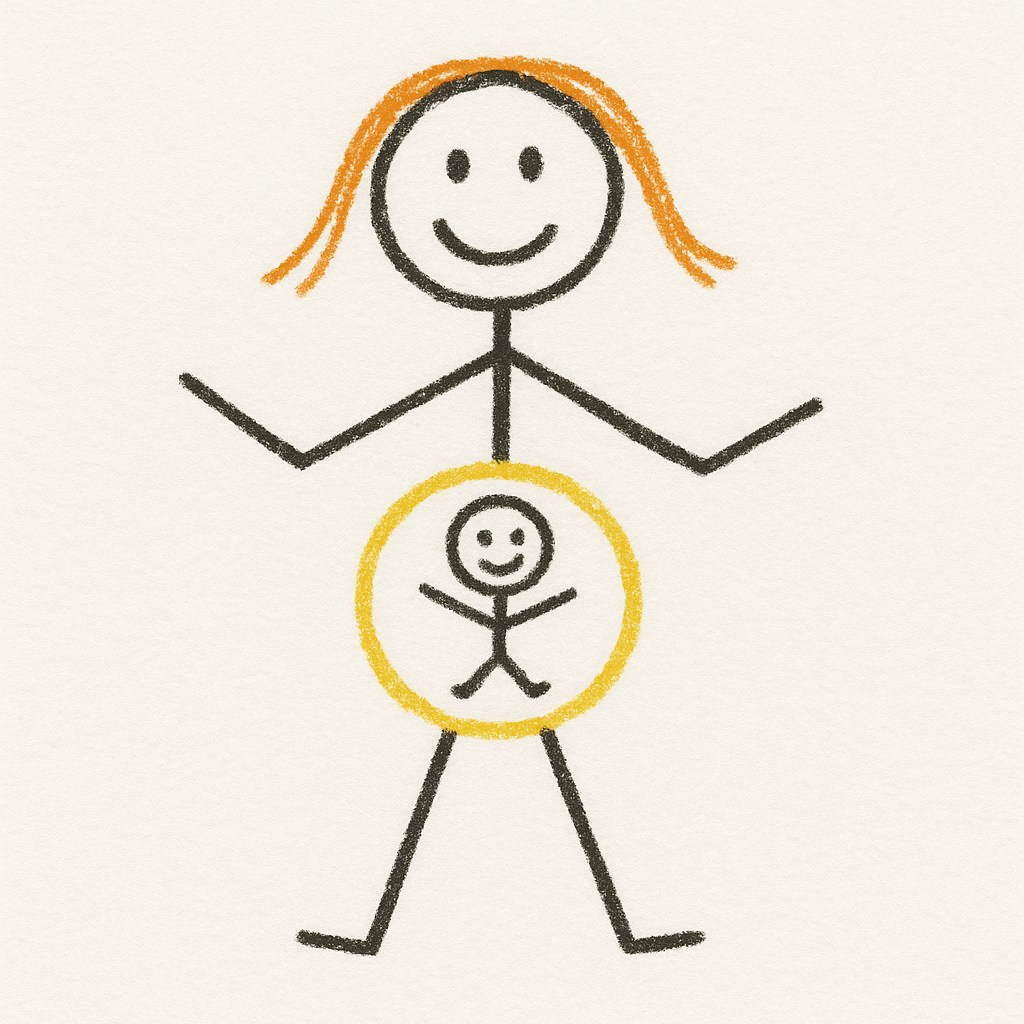 Dibujo de una mujer embarazada | Fuente: DALL-E