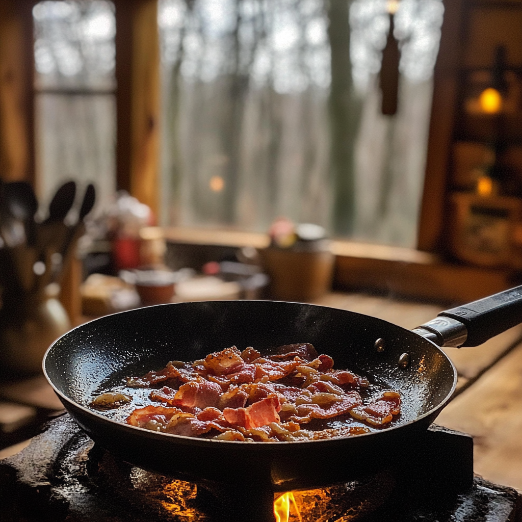 Tocino en la sartén | Fuente: Midjourney