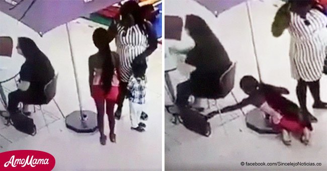 Cámara capta indignante momento en que madre obliga a hija a robar en centro comercial