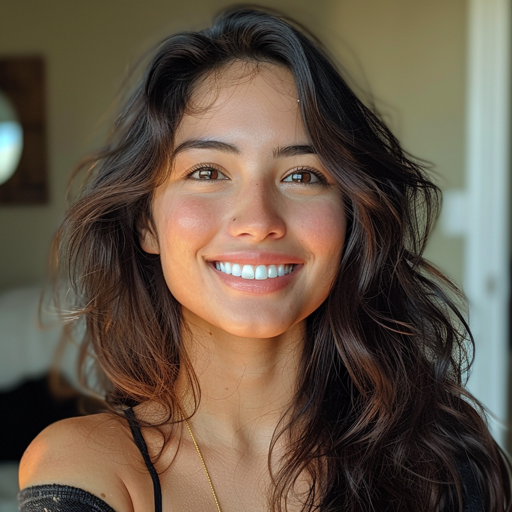 Una joven sonriente | Fuente: Midjourney