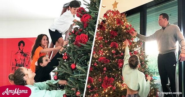 Jennifer Lopez comparte adorables fotos de su familia decorando su hogar