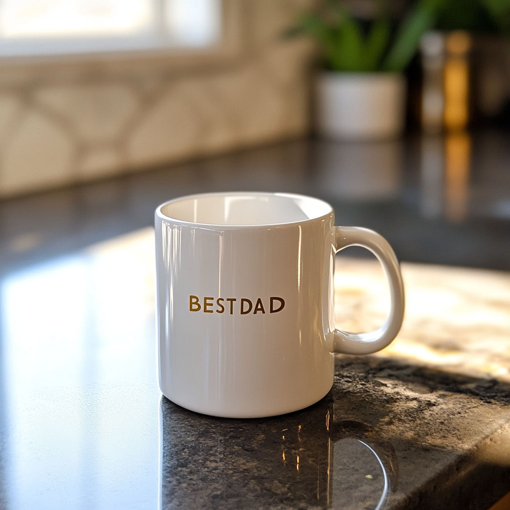 Una taza blanca sobre la encimera de una cocina | Fuente: Midjourney