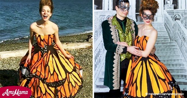 Mujer crea increíble vestido de 'hada' que se transforma en hermosa mariposa