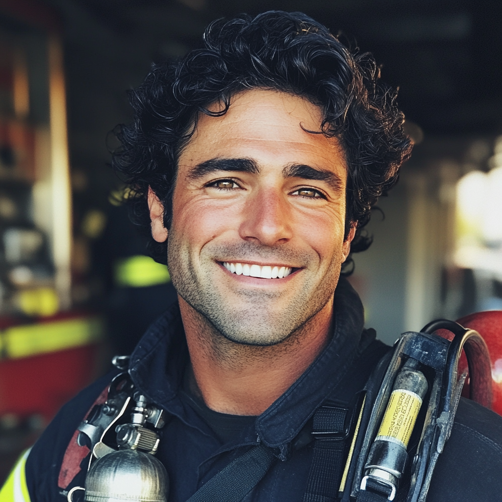 Un bombero sonriente | Fuente: Midjourney