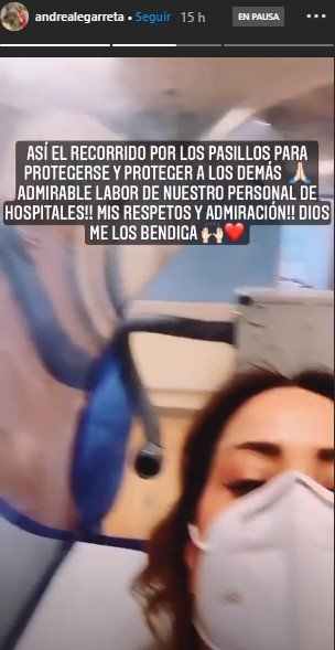 Legarreta siendo trasladada de un lado a otro en el hospital. |Foto: Captura de pantalla de Instagram/andrealegarreta