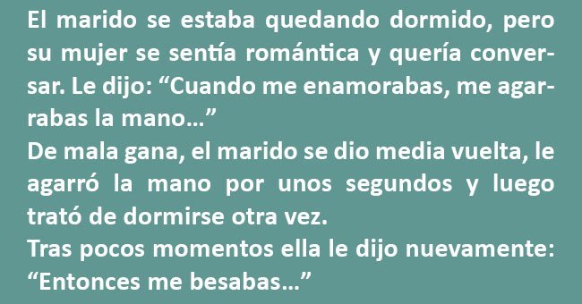 Mayorcita no deja dormir a su marido con charlas románticas. Reacción de él es nada romántica