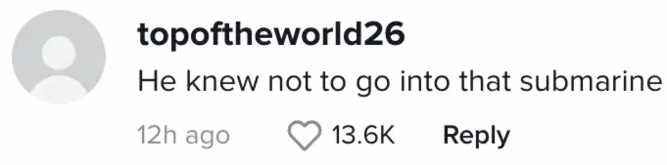 "Sabía que no debía entrar en ese submarino" | Comentario de una persona sobre la aparición de Paul Henri Nargeolet | Foto: tiktok.com/@abbijaxxxon