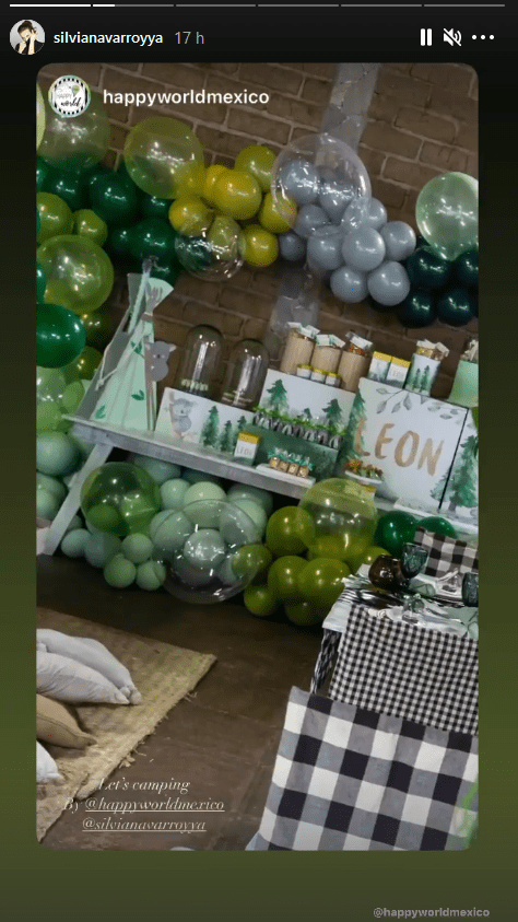 Decoración de la fiesta de cumpleaños del hijo de Silvia Navarro. | Foto: Historias de Instagram/silvianavarroyya