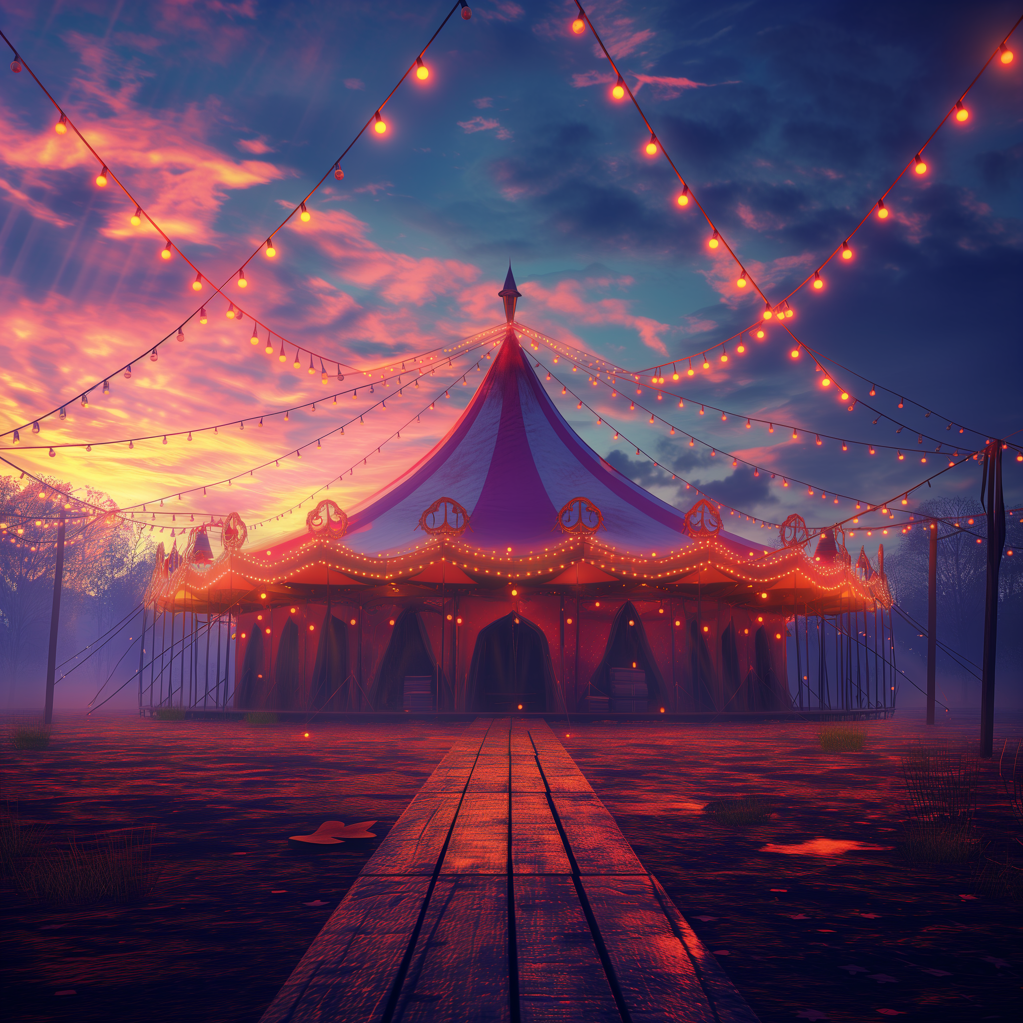 Una carpa de circo | Fuente: Midjourney