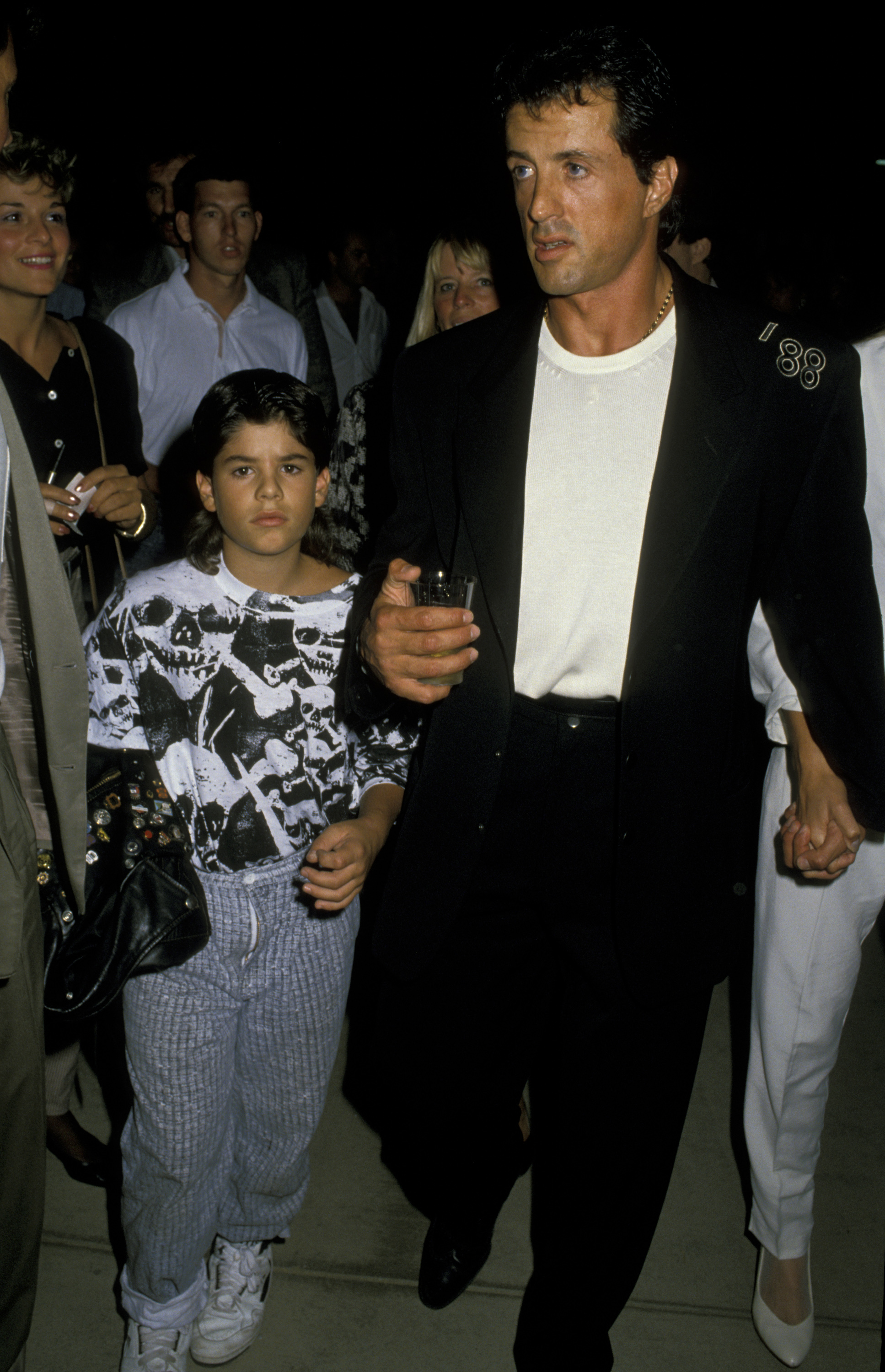 Sage y Sylvester Stallone el 26 de agosto de 1988 | Fuente: Getty Images