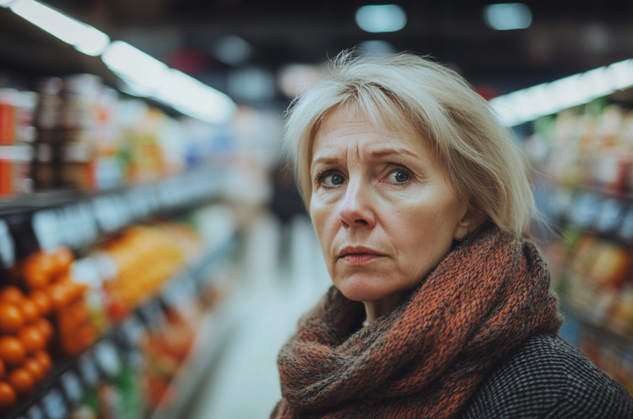 Una mujer en una tienda de comestibles | Fuente: Midjourney