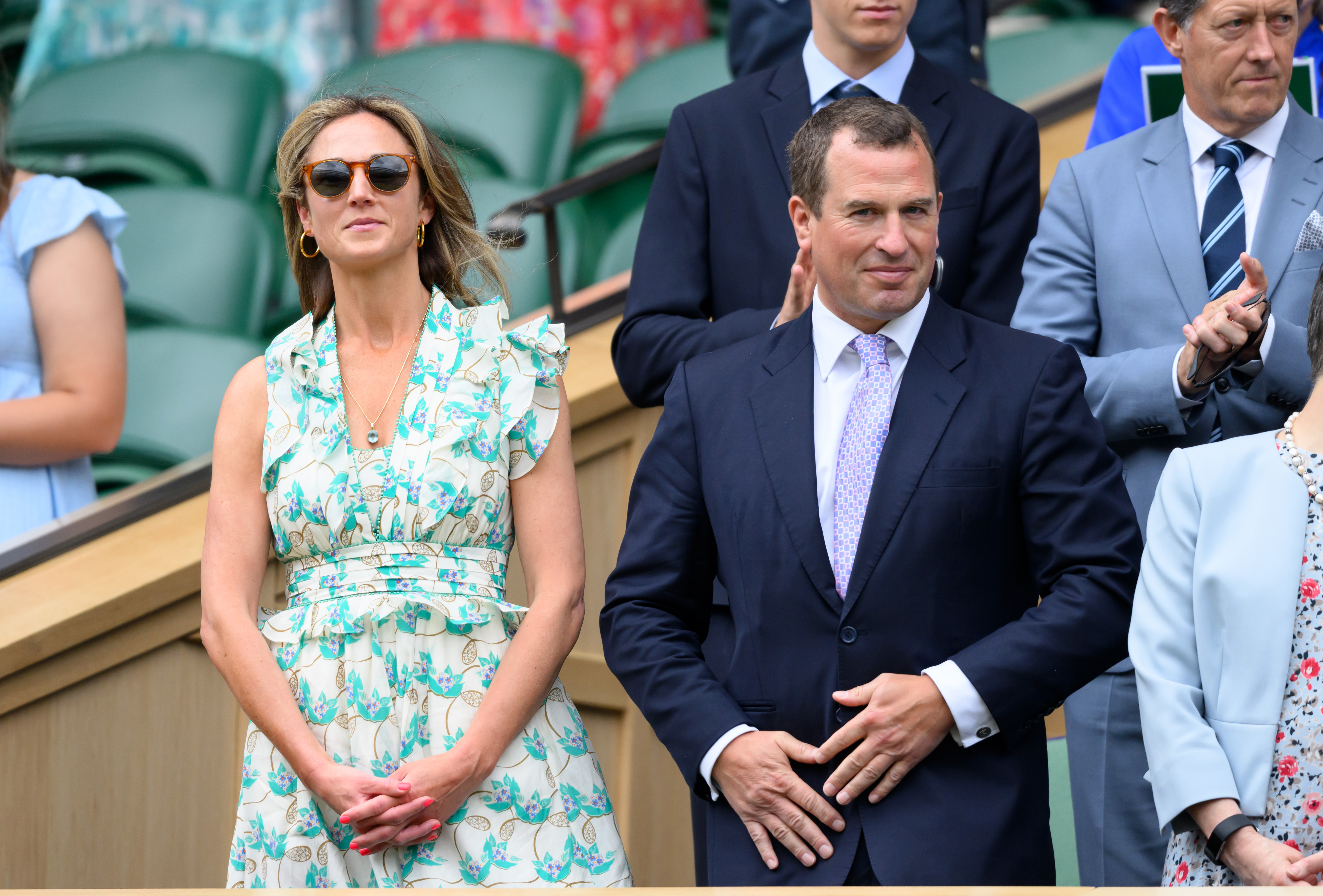 Harriet Sperling y Peter Phillips en el décimo día del Campeonato de Tenis de Wimbledon en el All England Lawn Tennis and Croquet Club el 10 de julio de 2024 en Londres, Inglaterra | Fuente: Getty Images