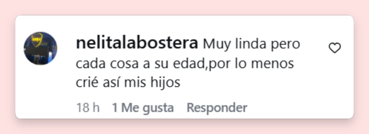 Comentario de una usuaria | Fuente: Instagram/tamiiibaez123
