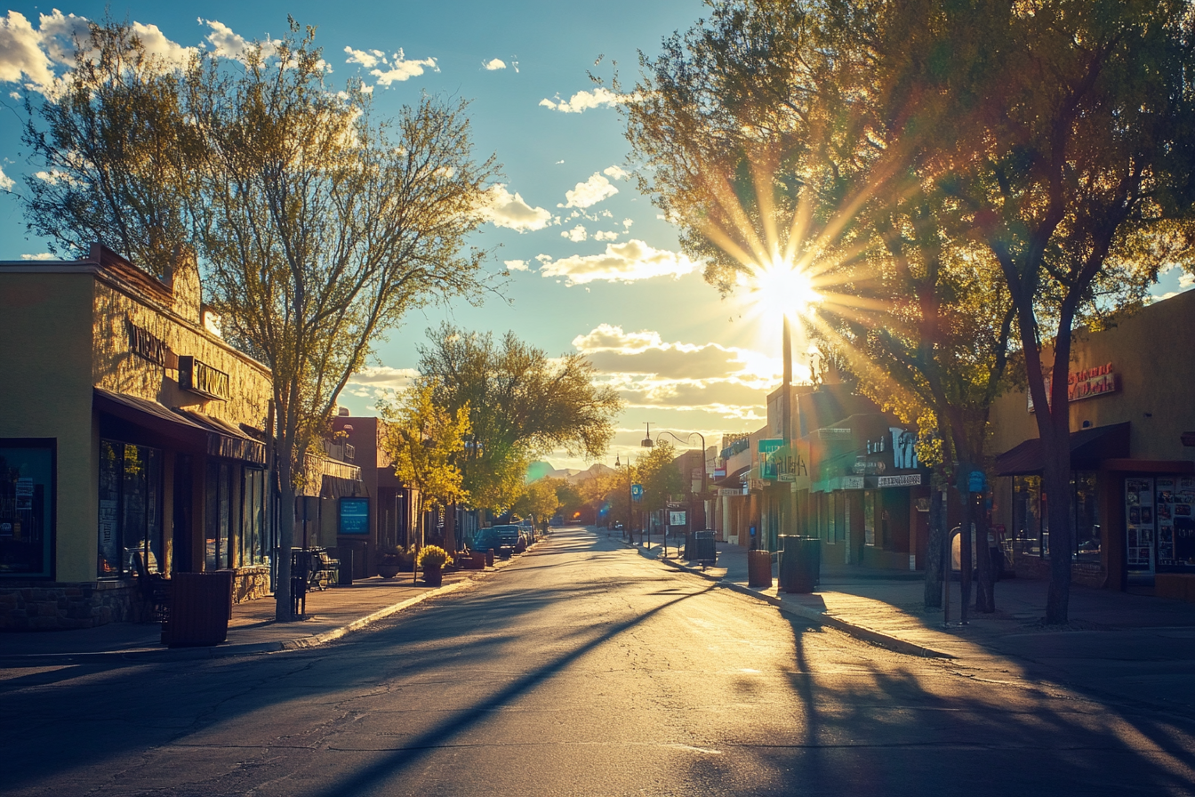 Día soleado en un pueblo | Fuente: Midjourney