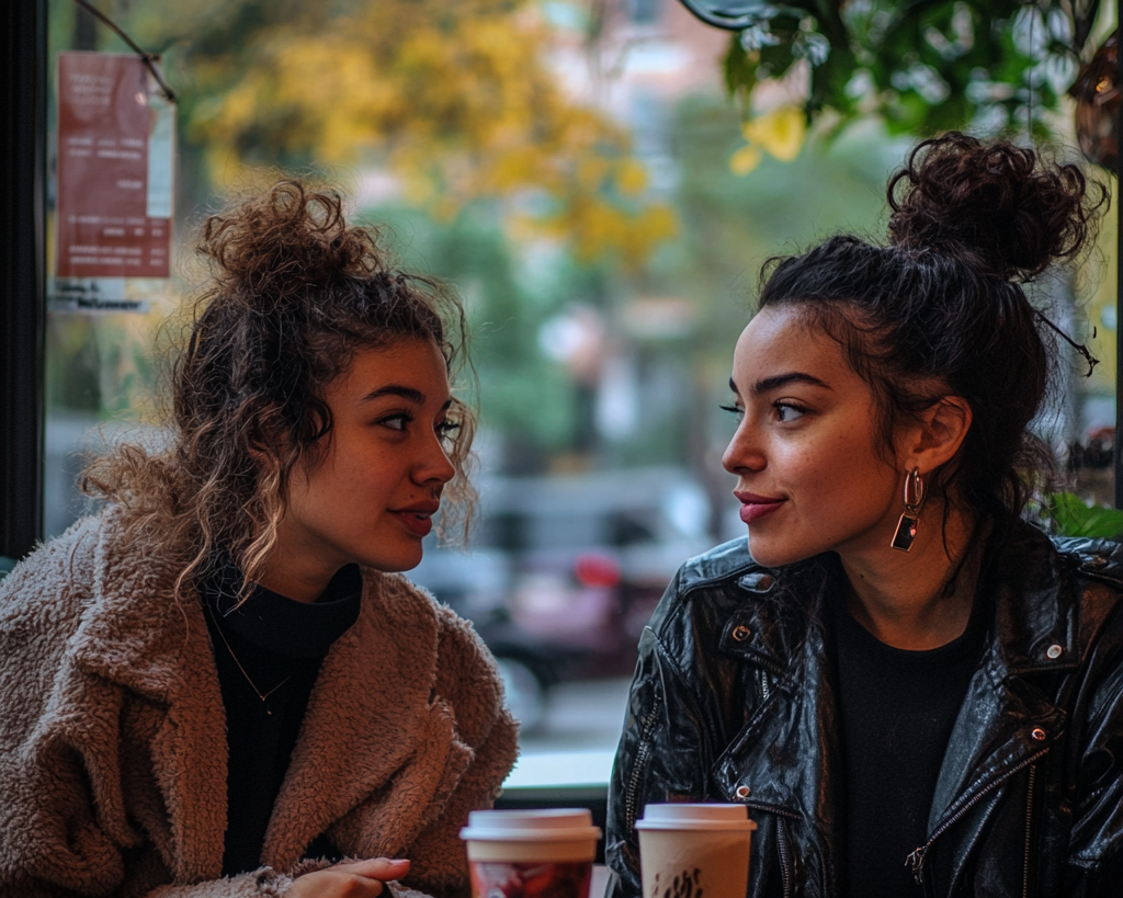 Mujeres conversando en una cafetería | Fuente: Midjourney