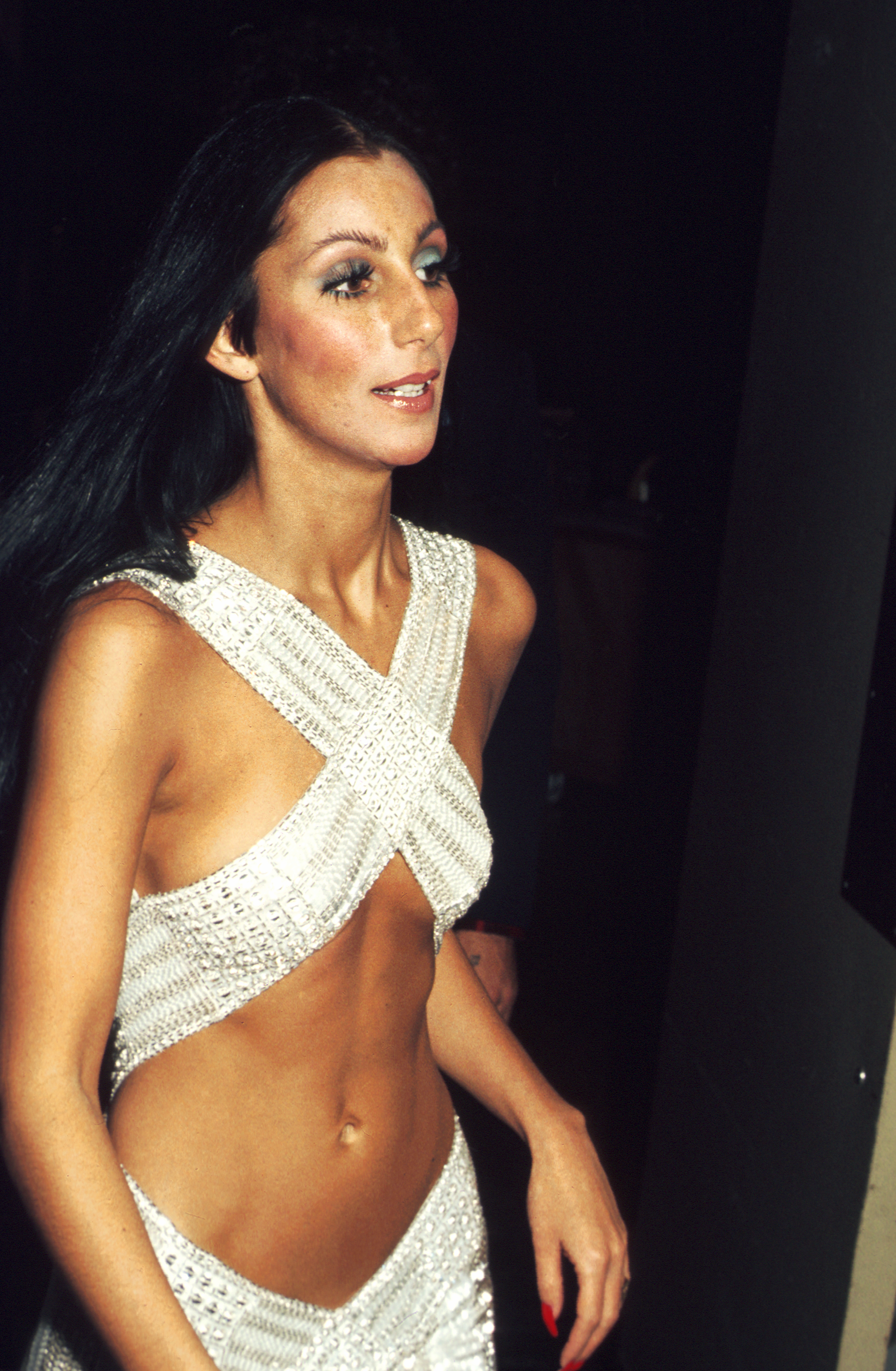 La artista Cher asiste a los Rock Music Awards en el Auditorio Cívico de Santa Mónica el 9 de agosto de 1975 en Los Ángeles, California. | Foto: Getty Images
