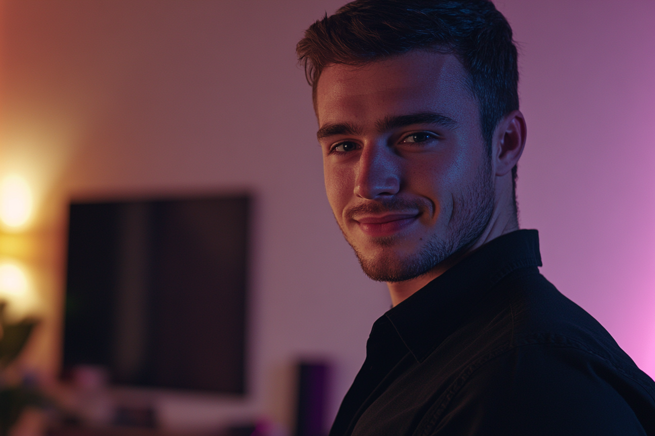 Un hombre de pie en un salón | Fuente: Midjourney