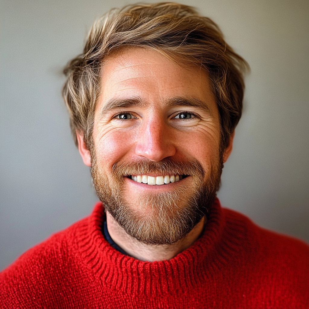 Primer plano de un hombre sonriente | Fuente: Midjourney