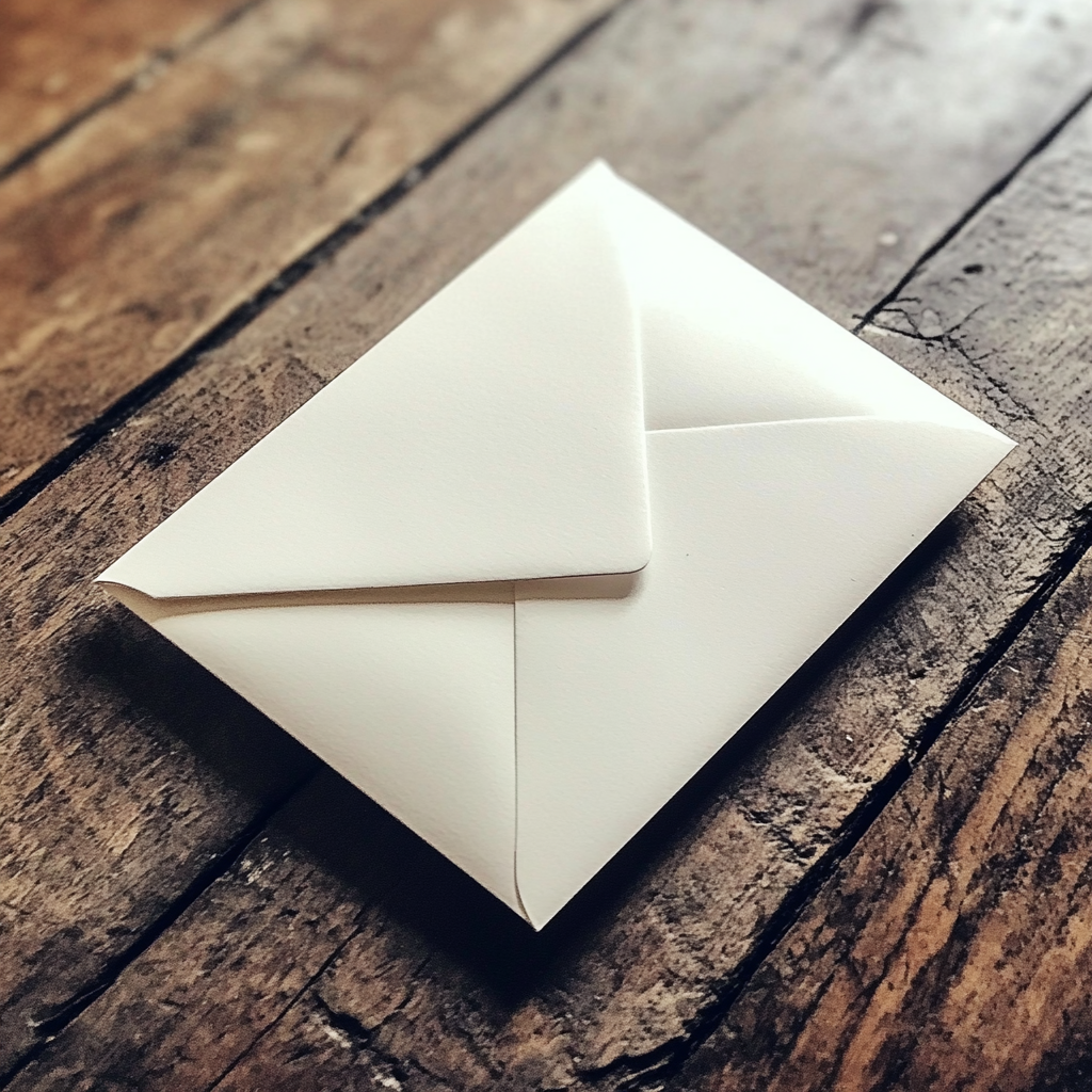 Un sobre sobre una mesa | Fuente: Midjourney