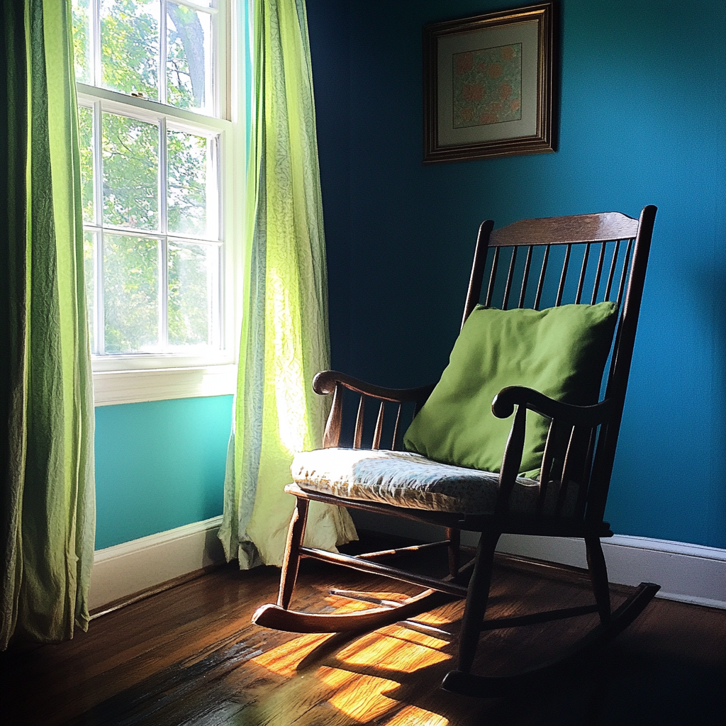 Una mecedora en un dormitorio | Fuente: Midjourney