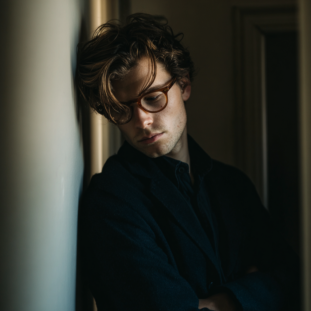Un hombre apoyado contra una pared | Fuente: Midjourney