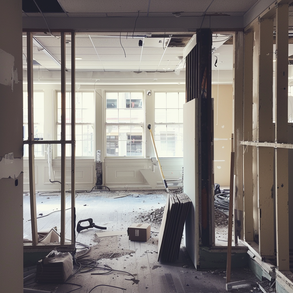 Una oficina en proceso de renovación | Fuente: Midjourney