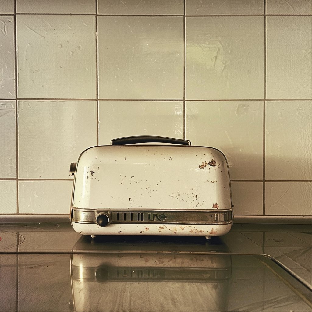 Una vieja tostadora en una cocina | Fuente: Midjourney