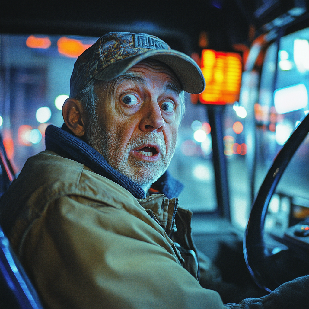 Un conductor de autobús conmocionado | Fuente: Midjourney